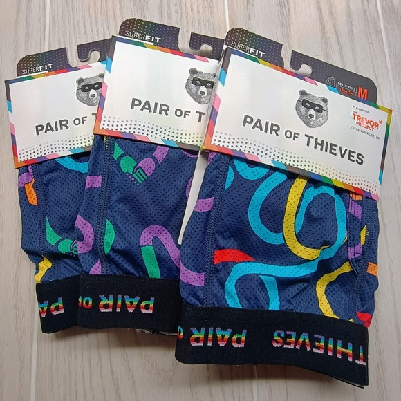 3 Pair of Thieves Super Fit Mesh Magic Boxer Brief Trevor Project Men MEDIUM New - Picture 1 of 3